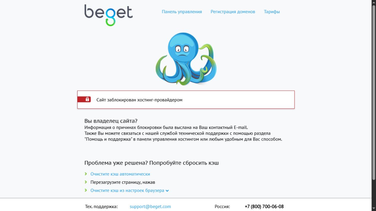 Текущий статус архивного проекта Bulinnyx на Beget